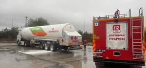 LPG yüklü tırda yangın