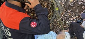 Şelalede gezerken 6 metreden düşen Rus turist kurtarıldı