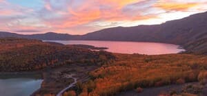Nemrut Kalderası'nda sonbahar renkleri gün batımıyla bütünleşti