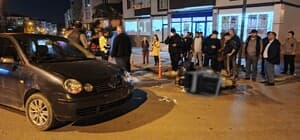 Bafra'da otomobilin çarptığı kurye yaralandı