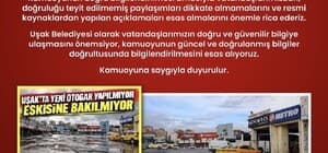 Uşak Belediyesinden otogar açıklaması: Paylaşımlar güncel durumu yansıtmıyor