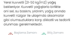 Denizli için kuvvetli yağış uyarısı