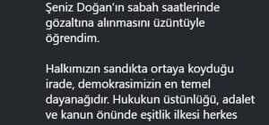 Başkan Dere'den Şeniz Doğan'ın gözaltına alınmasına tepki