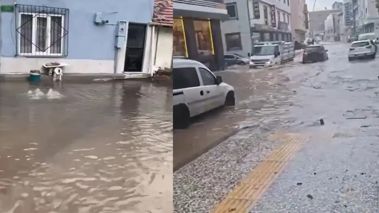 Bursa’da sağanak pazar alanlarını ve iş yerlerini su bastı